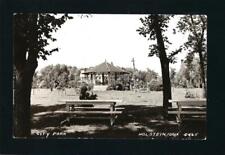 Holstein Iowa IA 1925 - 30s RPPC Old City Park Band Shell Gazebo, Tables, Homes picture