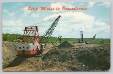 Strip Mining Pennsylvania Anthracite Coal PA Chrome Postcard Vtg Posted 1965 picture