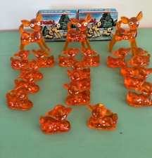 Vintage Orange Lucite Deer Bambi Family Doe and Fawns Hong Kong picture