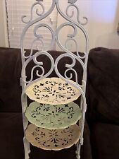 3 Tier Display Stand. So Cute Vintage Metal collapsable, tea, pastry, brunch picture