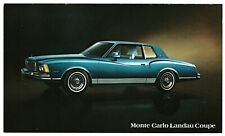 Vtg 1978 Chevrolet Monte Carlo Landau Coupe Original ‘78 GM Dealer Ad Postcard picture