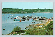 Fisherman's Buildings Fish Dock Cuttyhunk Massachusetts MA Postcard picture