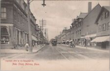 Main Street Melrose Massachusetts Trolley Streetcar Postcard picture