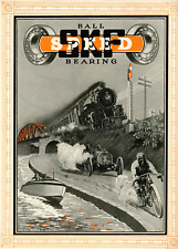 1917 Original SKF Ball Bearings Ad. Racing. Motorcycle, Automobile, Boat, Train picture