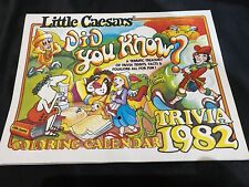 vtg 1982 little caesars pizza coloring trivia calendar  picture