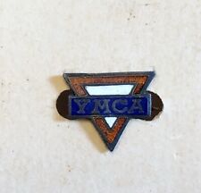 Vintage YMCA Pin Back Button Brooch Red White And Blue Enamel HTF RARE ON CARD picture