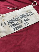 Vintage Carpenters Nail Apron, Morgan Lumber in Tyndall, SD.  Misspelled Town picture