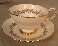 Vintage Crown Staffordshire  Bone China England Floral Tea Cup & Saucer picture