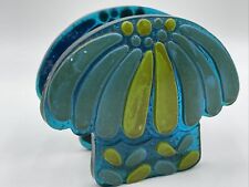 Vintage 1960s Flower Power Acrylic Resin Mushroom Napkin Letter Holder Blue picture