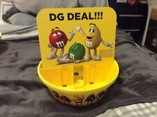 M&M CANDY BOWL STORE DISPLAY COLLECTIBLE W HEADER SIGN YELLOW 12x12x5 RARE L@@K picture