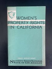 1933 Vintage Pamphlet: Women's Property Rights in California picture
