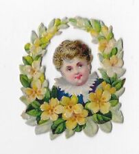 1888 Chromo de Coupis, No.422 Baby GARLANDS #3 Antique, Diecut Scrap, 1-1/4