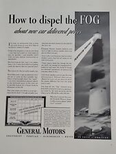 1940 General Motors Fortune Magazine WW2 Print Ad Lighthouse Fog GM Detroit picture