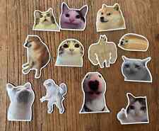 12PC Funny Meme Animals Fridge Magnets, Fun Cute Weird Magnetic Crying Cat Dog H picture