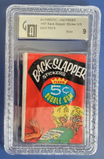 1967 BACK-SLAPPER STICKERS UNOPENED PACK GRADED GAI  9  MINT picture