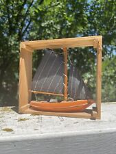 Vintage Handmade Mini Small Shadowbox Sailboat Ship Nautical Decor Art picture