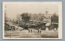 RPPC Added Trolley Main Street HARTLEY IA 1911 Iowa Real Photo Postcard picture