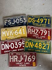 vintage Michigan license plate set, 1967-1973 picture