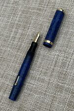 Vintage 1928 Conklin Endura Fountain Pen, Lapis Blue Model, 14k Gold Nib, Fine picture
