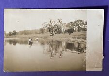 Vintage 1910 RPPC Postcard Parkman Ohio pond small house from Arletta Sherwin picture