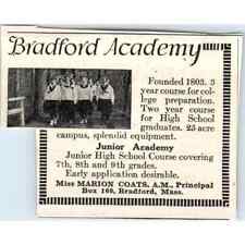 c1920 Harper's Magazine Ad - Bradford Academy for Girls Marion Coats MA EA3-1 picture
