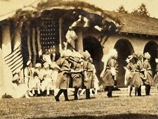 2H Photograph 1917 May Day School Children Celebration American Flag Girls  picture