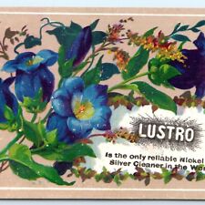 c1880s Lustro Metal Polish Floral Trade Card Nickel Silver Shine New York C48 picture