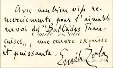 EMILE ZOLA - AUTOGRAPH SENTIMENT ON CALLING CARD SIGNED picture