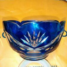 Edo Kiriko Blue Glass Bowl Showa Retro picture