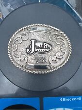 justin cowboy belt buckle vintage picture