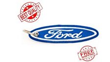 Ford Oval Classic Keychain F150 F250 F350 Mustang Double Sided Embroider Fabric picture