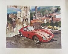 rare  FERRARI GTO  VINTAGE Water Color Print 20x16  beautiful picture