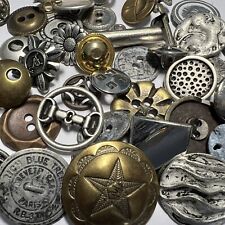 ECLECTIC MIX 50 RARE MIXED LOT Of Metal Buttons OLD-VINTAGE & NEW picture