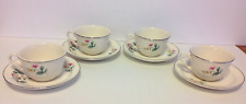 Hall Superior China VTG Springtime Pattern Tea Coffee Cup & Saucer Set Of 4 picture