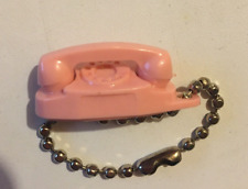 Vintage Princess Miniature Rotary Phone Telephone Doll Size Pink Keychain Toy picture
