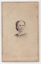 ANTIQUE CDV C. 1860s F.B. CLENCH GORGEOUS YOUNG LADY IN DRESS LOCKPORT NEW YORK picture