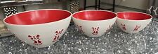 Vintage Regaline Plastic Tulip & Butterfly Salad Bowl Lot “3” White & Red  picture