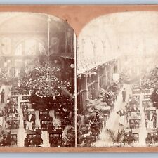 c1900s Amsterdam Unknown Cafe Cafeteria Interior Real Photo Stereoview Eat V46 picture