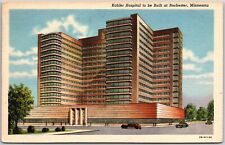 Rochester Minnesota, Kahler Hospital To Be Built, Street View, Vintage Postcard picture