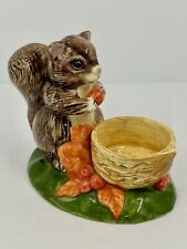 Vintage AVON Natures Friend Squirrel Candle Jewelry Holder Hand Painted Tealite picture