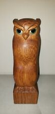 Vintage Wood OWL Carved Oak mid century modern MCM picture