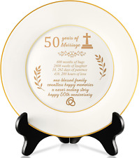 Wedding Anniversary Plate Gifts Porcelain Table Plate 8 Inch Golden Wedding with picture