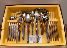 62 Pc Vintage EKCO Eterna Canoe Muffin Stainless Flatware MCM Japan Box picture