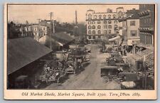 Postcard Harrisburg PA Pennsylvania Old Market Sheds Market Square RARE CARD picture