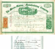 Mercer Mining and Manufacturing Co. transferred to Anna L. Roosevelt - Stock Cer picture