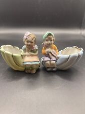Made In Occupied Japan Vintage Boy and Girl Figurine Toothpick Holders  picture