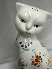 Vintage Hand Painted Porcelain Cat Figurine Statue 10Kt Gold Trim 7