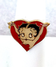 Rare Vintage Betty Boop Arms In Air Heart Comic Collectible Ring 1980s New NOS picture