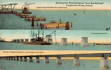 Key West Extension Over Sea Railroad Knights Key Bridge Florida c1910 Postcard picture