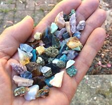 50grams ASSORTED 4mm - 15mm SMALL / TINY ROUGH UNPOLISHED STONES MIX BIG VARIETY picture